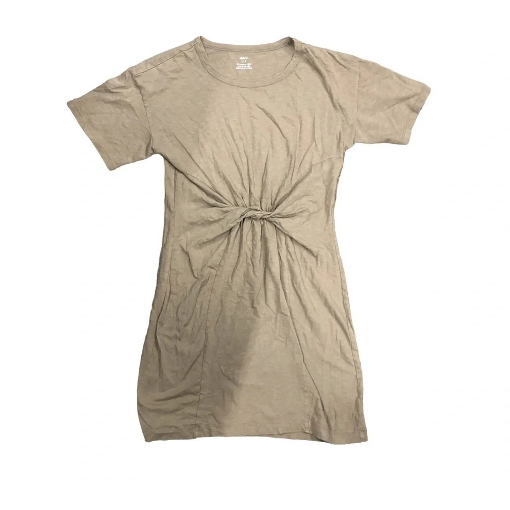 Aerie Women Size Small Green Short Sleeve‎ Twist Knot Front T-Shirt Dress EUC